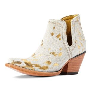 Ariat Gold and Cream Ankle Booties with V-Cut Opening